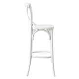 Gear White Bar Stool - 19x17.5x43.5"
