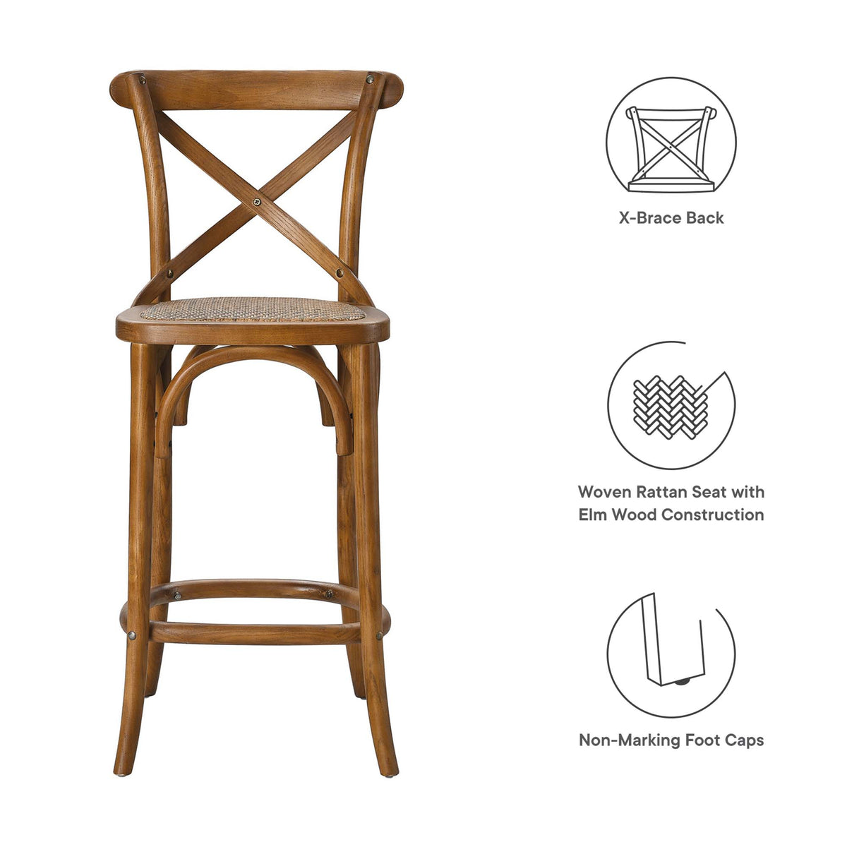Gear Walnut Counter Stool - 19x17.5"