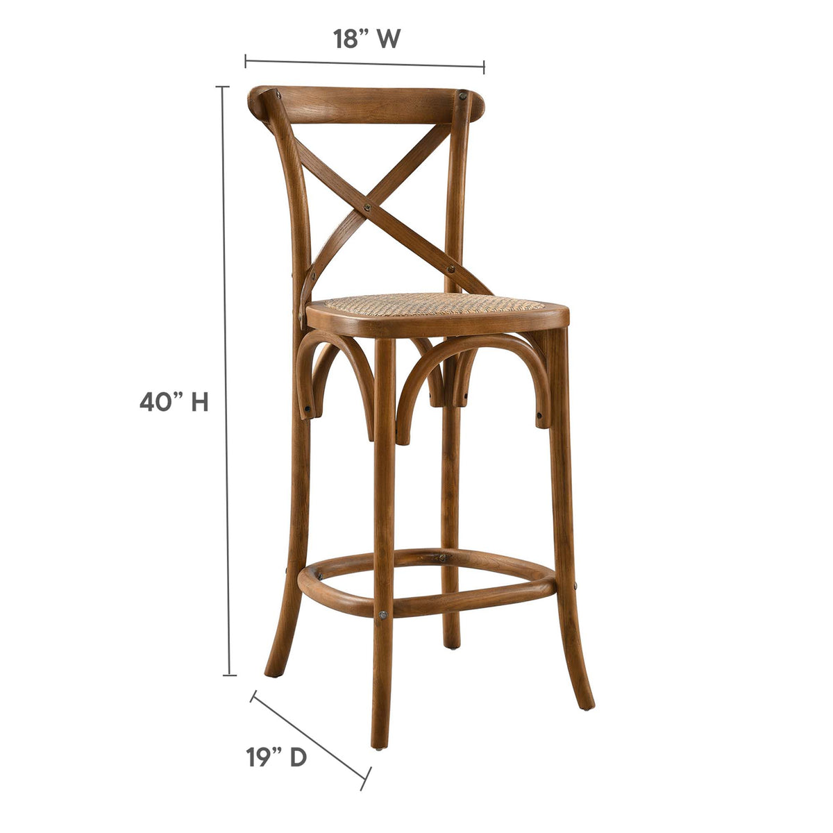 Gear Walnut Counter Stool - 19x17.5"
