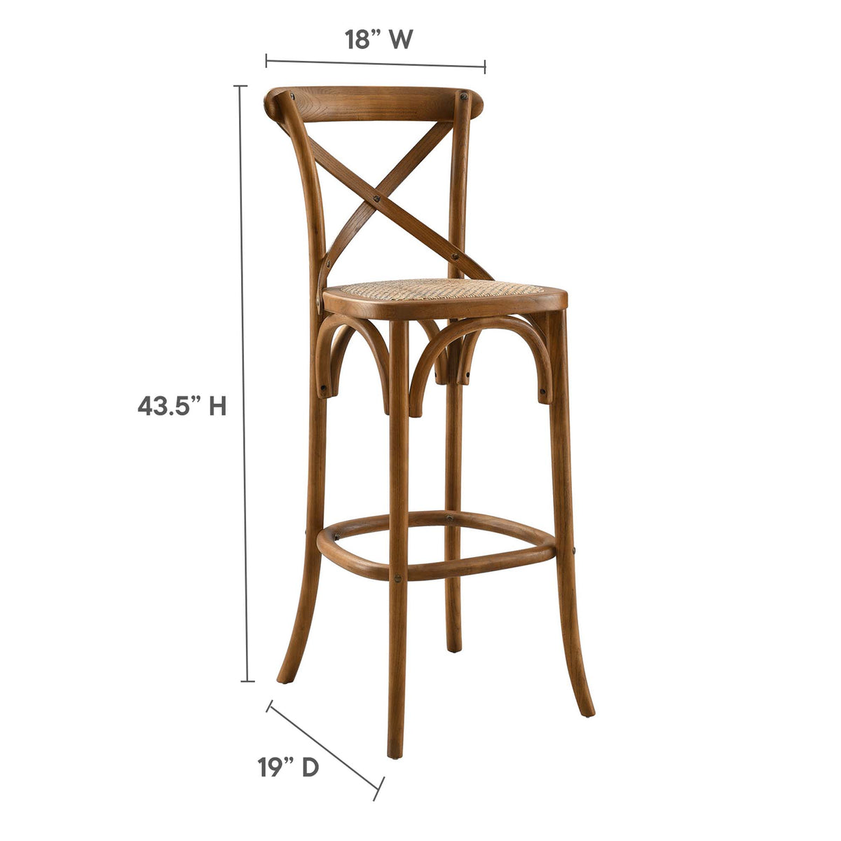 Gear Walnut Bar Stool - 19x17.5"