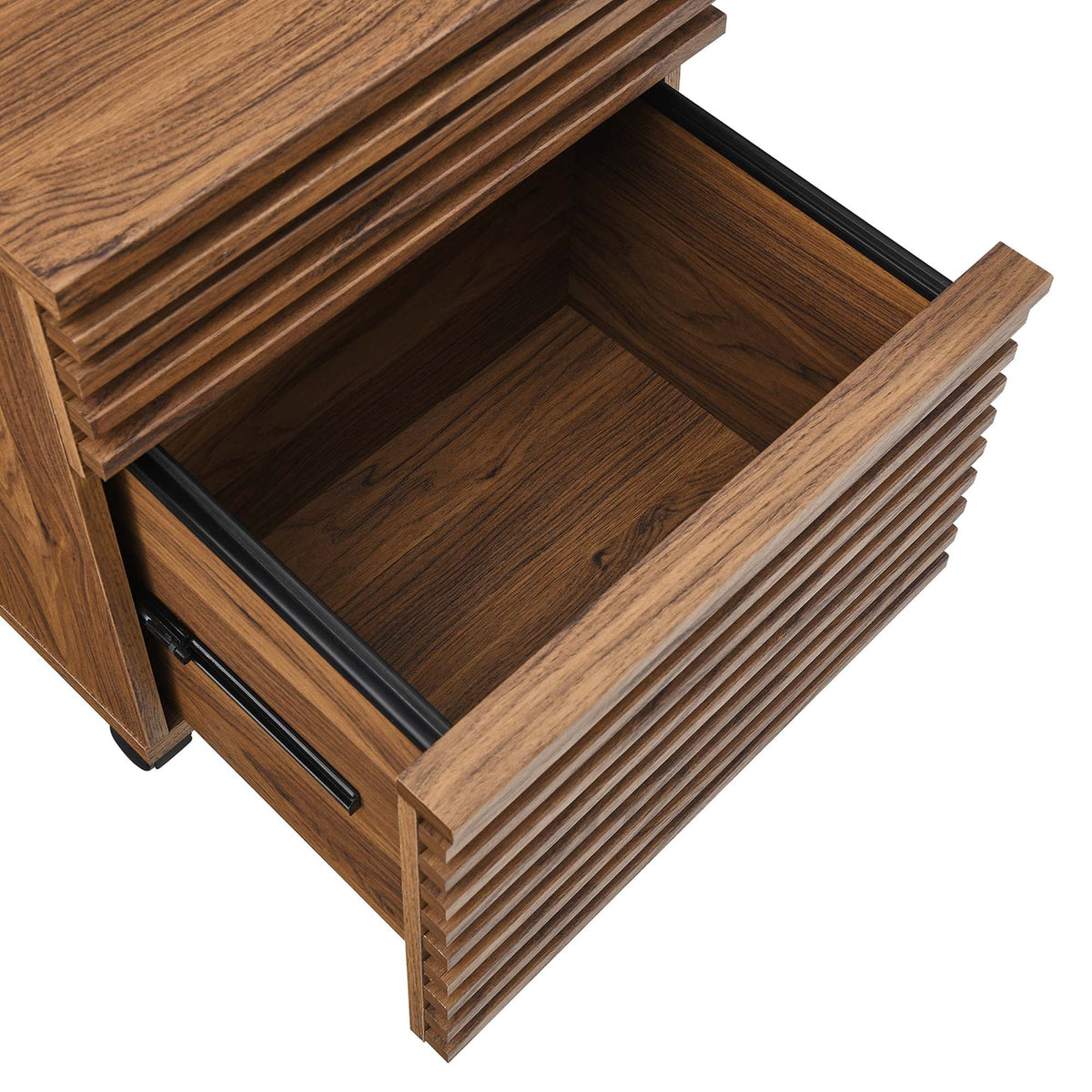 Render Walnut Wood File Cabinet