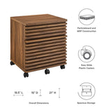 Render Walnut Wood File Cabinet