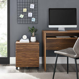 Render Walnut Wood File Cabinet