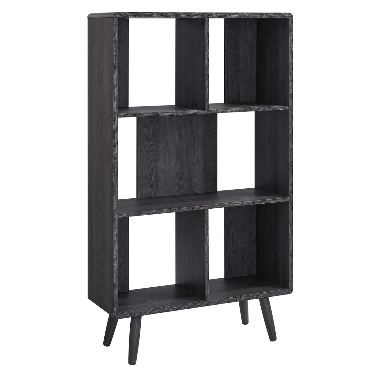 Transmit Charcoal 5 Shelf Wood Grain Bookcase