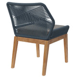 Wellspring Blue/Graphite Outdoor Patio Teak Wood Dining Chair