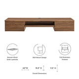 Render Walnut Wall Mount Wood Office Desk