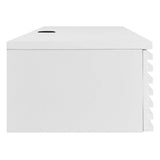 Render White Wall Mount Wood Office Desk