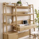 Bixby Oak 2-Piece Wood Office Desk and Bookshelf - 18.5x69.5"