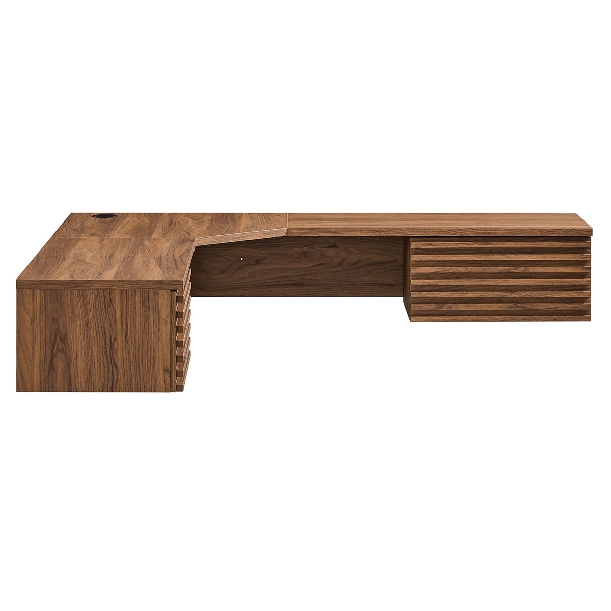 Render Walnut Wall Mount Corner Office Desk