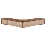 Render Walnut Wall Mount Corner Office Desk