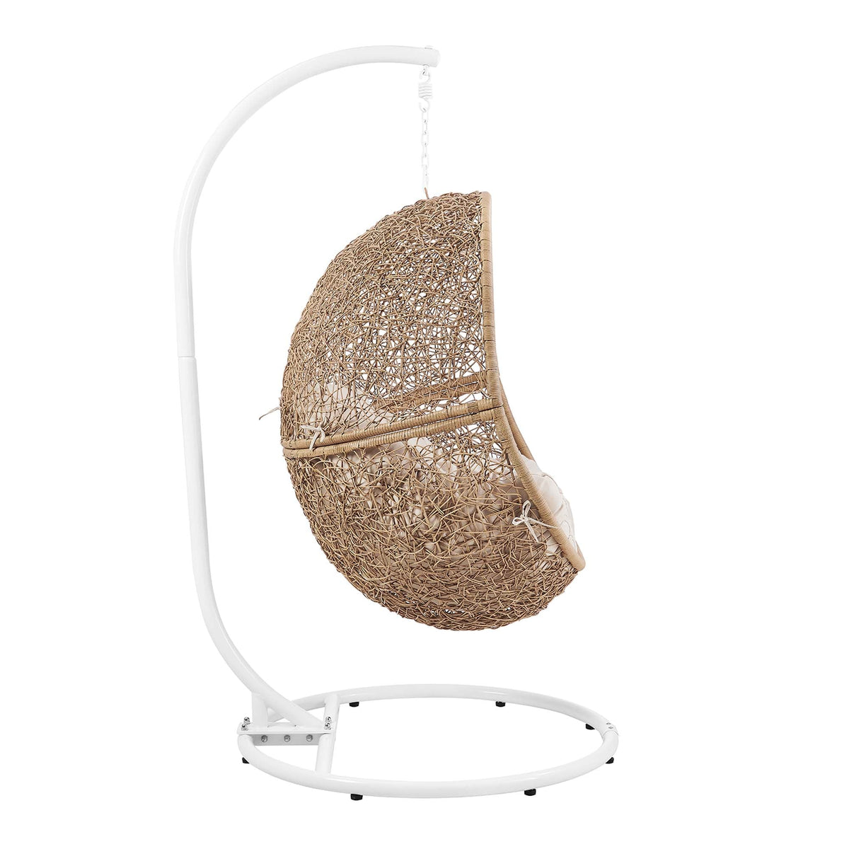 Encase Cappuccino/Beige Outdoor Patio Rattan Swing Chair