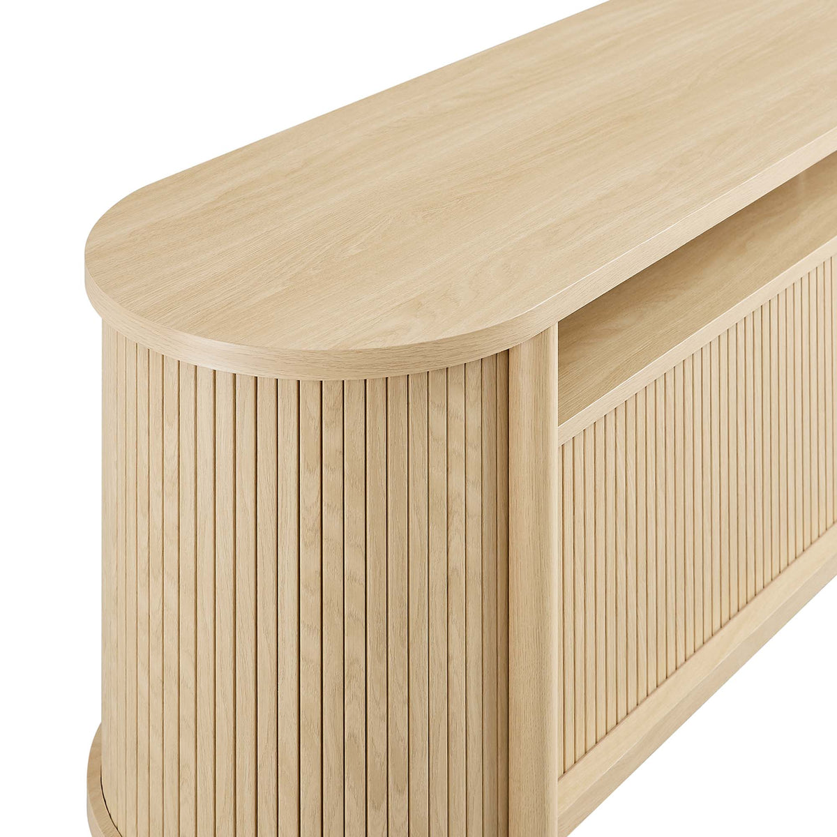Cadence Oak 71" Curved TV Stand