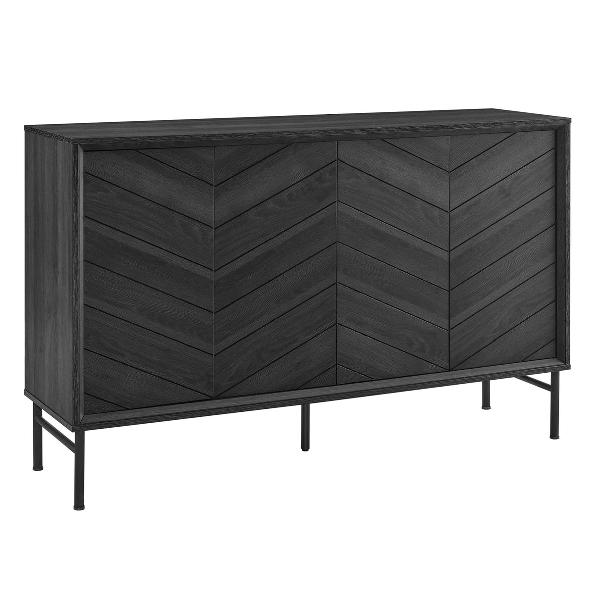 Harper Black Chevron Sideboard