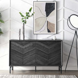 Harper Black Chevron Sideboard