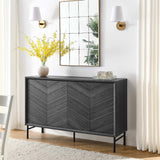 Harper Black Chevron Sideboard
