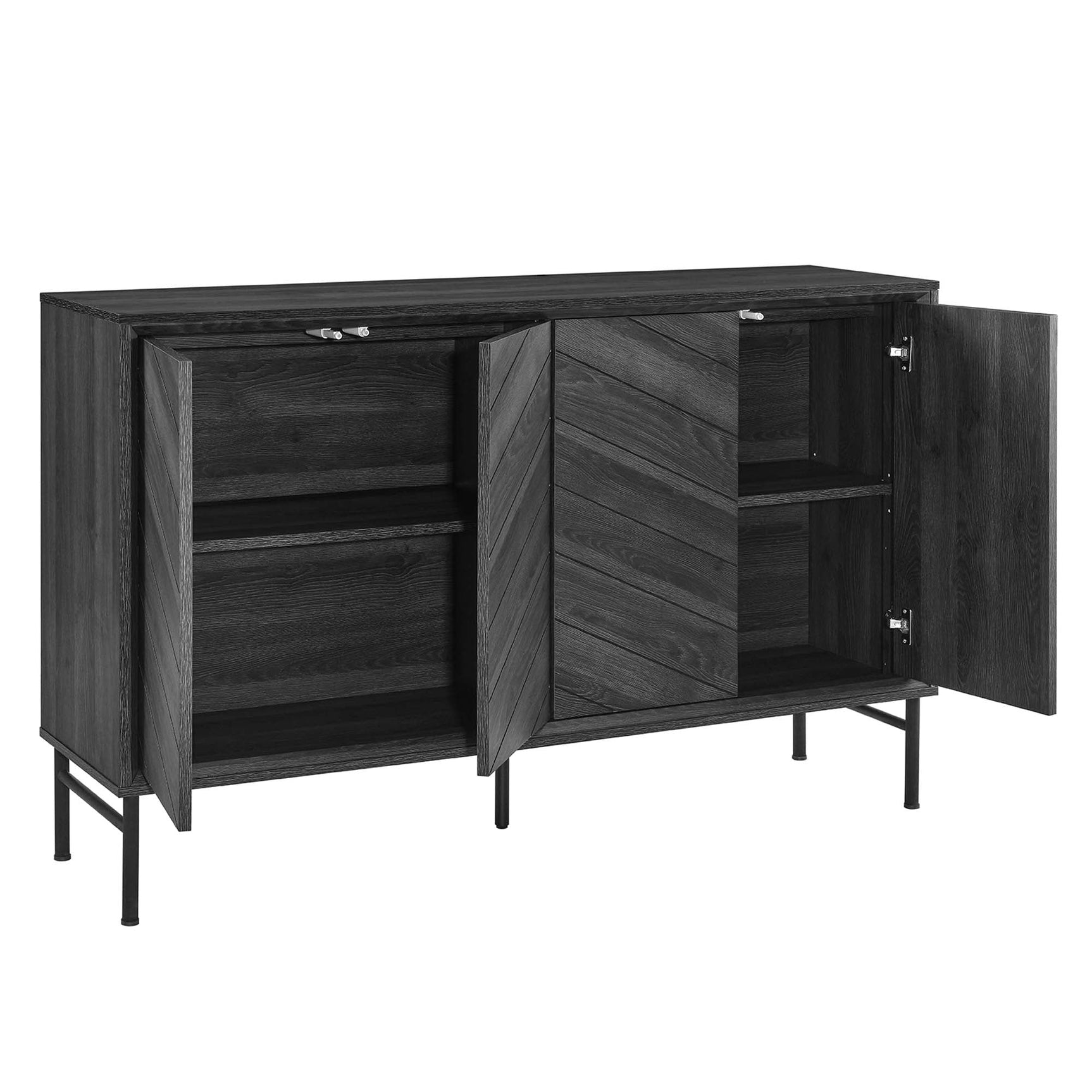 Harper Black Chevron Sideboard