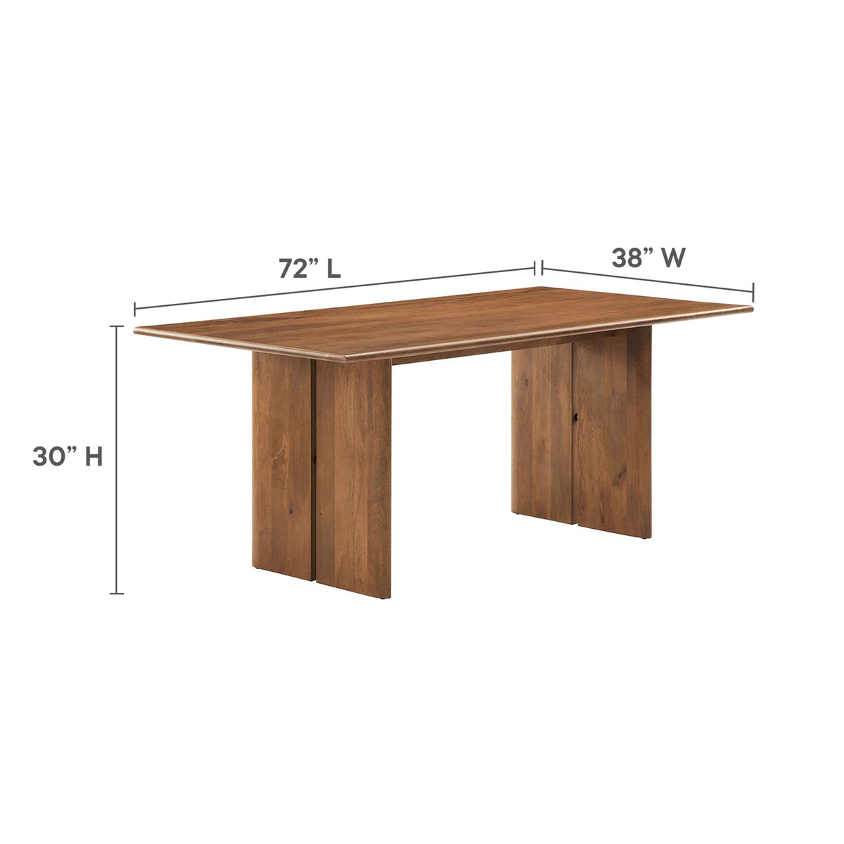 Amistad Walnut 72" Dining Table
