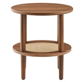 Torus Walnut Round Side Table
