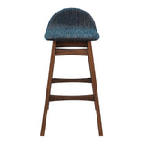 Juno Navy Fabric Wood Bar Stool (Set of 2)