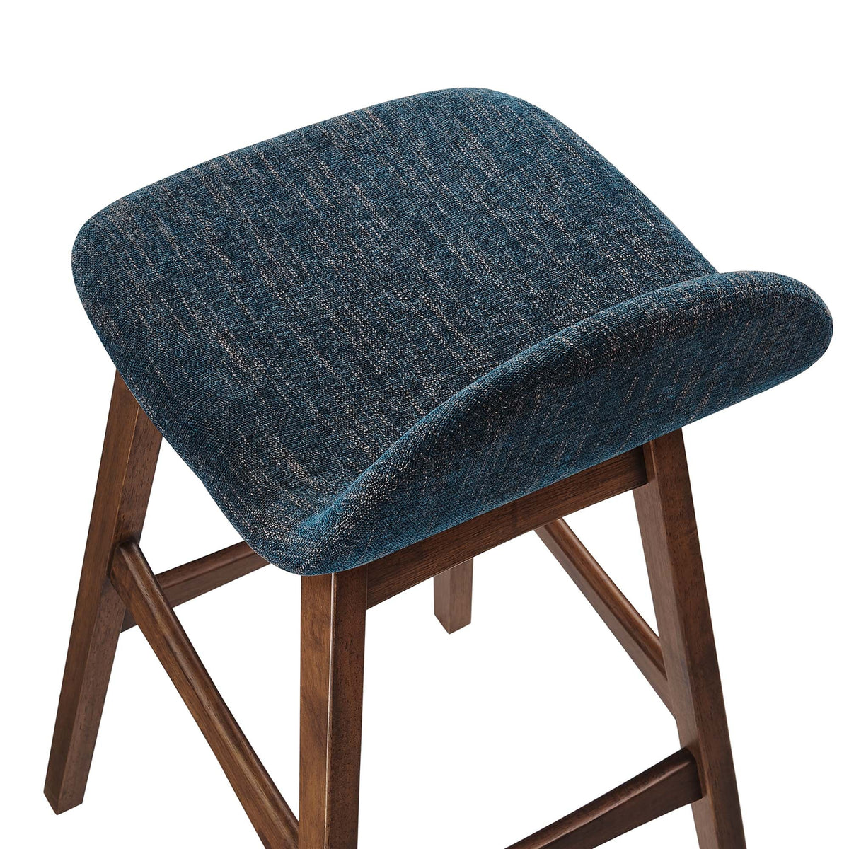 Juno Navy Fabric Wood Bar Stool (Set of 2)
