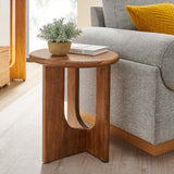 Rivian Walnut Round Side Table