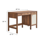 Capri Walnut 49" Wood Grain Office Desk
