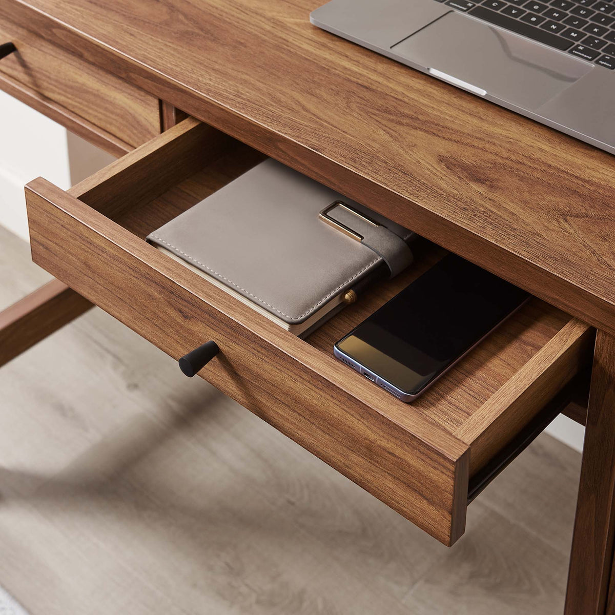 Capri Walnut 49" Wood Grain Office Desk