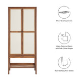 Capri Walnut Tall Wood Grain Standing Storage Cabinet