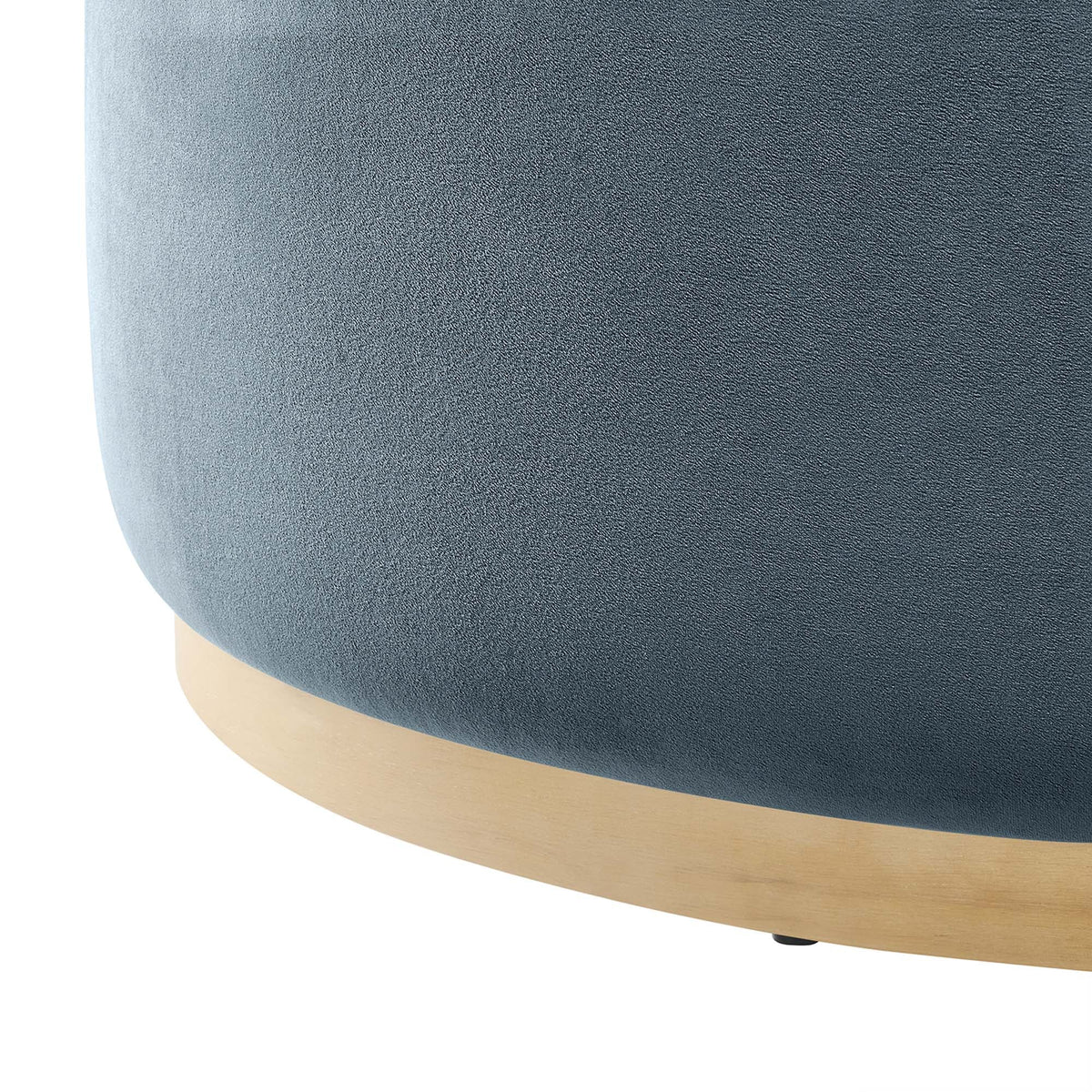 Tilden Cadet Blue/Natural Large 38" Round Performance Velvet Upholstered Ottoman