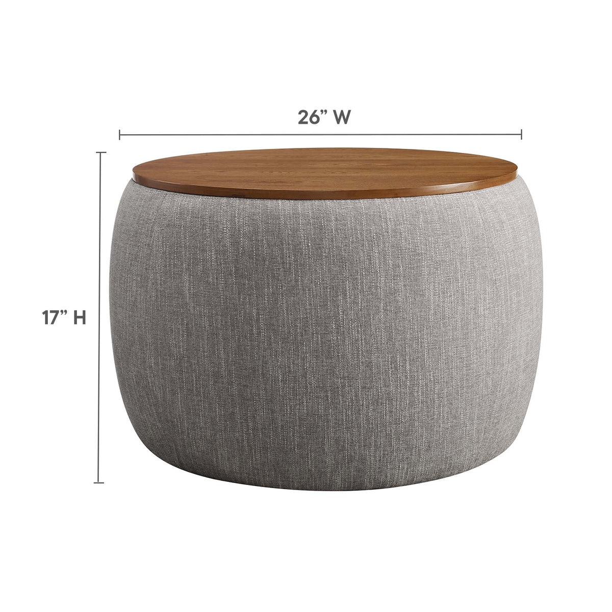 Perla Weave Wheat Woven Heathered Fabric Upholstered Storage Ottoman