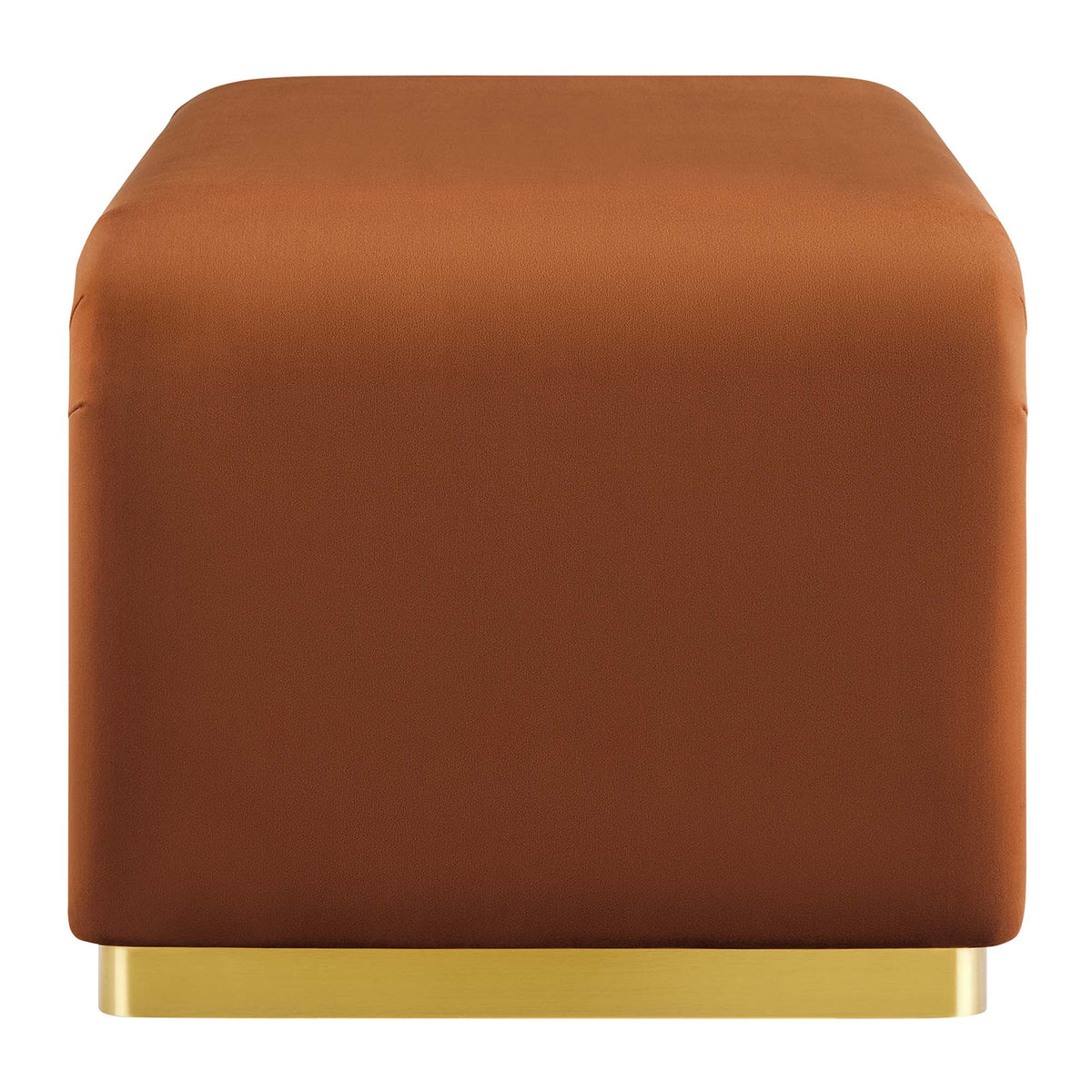 Koda Brass/Rust Performance Velvet Waterfall Ottoman