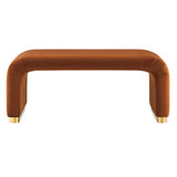 Koda Brass/Rust Performance Velvet Waterfall Ottoman