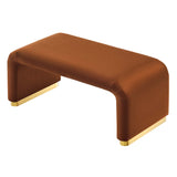 Koda Brass/Rust Performance Velvet Waterfall Ottoman