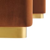 Koda Brass/Rust Performance Velvet Waterfall Ottoman