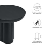 Caspian Black 40" Round Concrete Dining Table