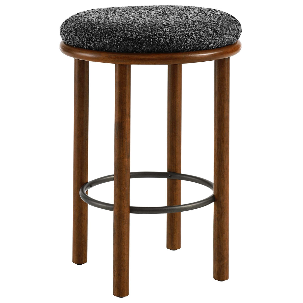 Fable Walnut/Charcoal Boucle Fabric Counter Stools (Set of 2)