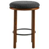 Fable Walnut/Charcoal Boucle Fabric Counter Stools (Set of 2)