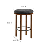 Fable Walnut/Charcoal Boucle Fabric Counter Stools (Set of 2)