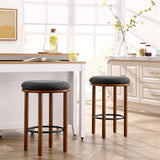 Fable Walnut/Charcoal Boucle Fabric Counter Stools (Set of 2)