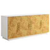 Abel White/Bleached 69 Inch Burl Wood Sideboard Buffet TV Stand