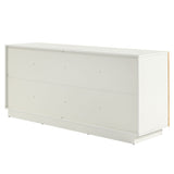 Abel White/Bleached 69 Inch Burl Wood Sideboard Buffet TV Stand