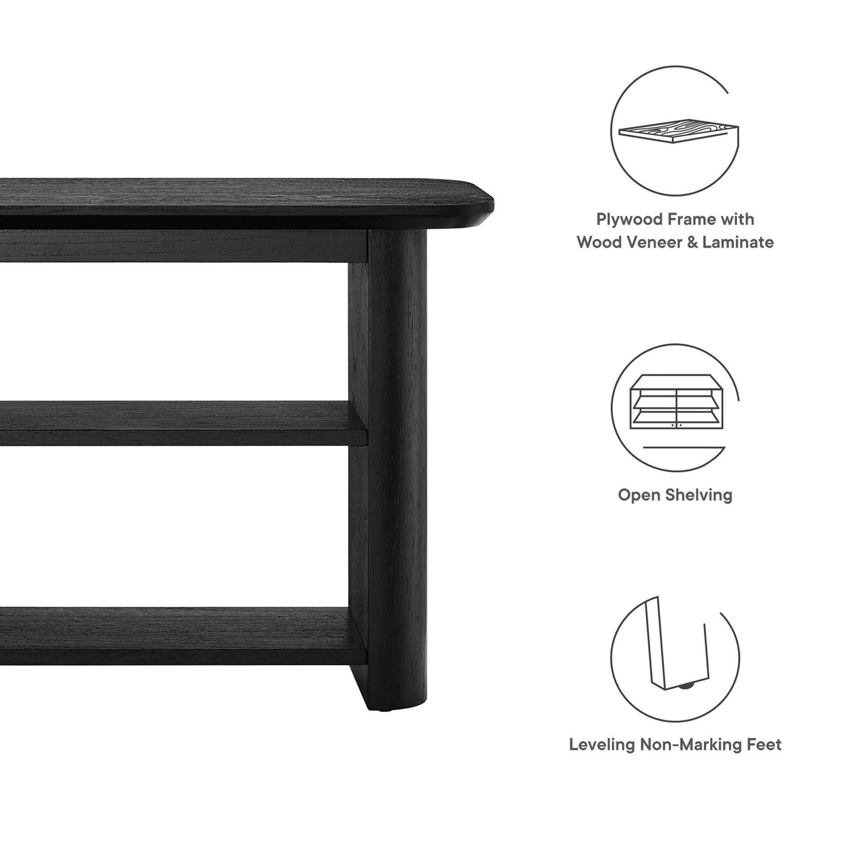 Calix Black 57" Console Table