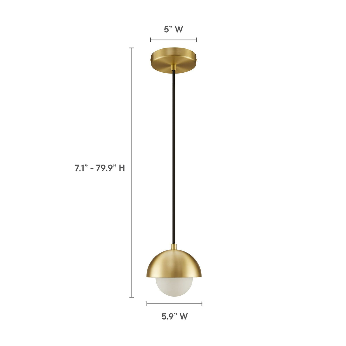 Eclipse Brass Globe Pendant Light
