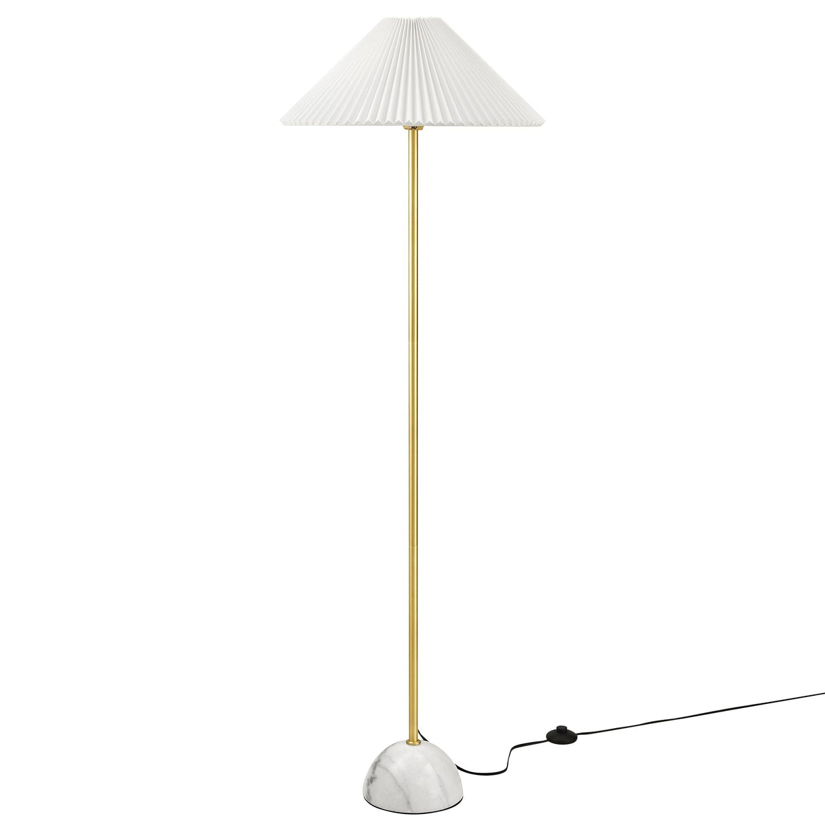 Illusion Brass Marble Dome Floor Lamp