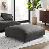 Solace Charcoal Modular Upholstered Fabric Ottoman