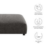 Solace Charcoal Modular Upholstered Fabric Ottoman