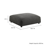 Solace Charcoal Modular Upholstered Fabric Ottoman