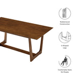 Solara Walnut 71" Rectangle Wood Dining Table