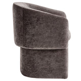 Verity Chocolate Brown Barrel Back Chenille Dining Armchair