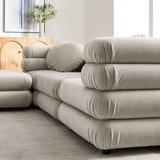 Jubilee Almond 4-Piece Modular Performance Velvet Sectional Sofa